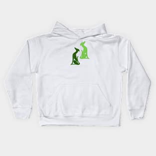 Greyhound Sitting Green Kids Hoodie